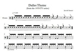 Dallas Theme Jerrold Immel Full Drum Transcription / Drum Sheet Music Franki Bio