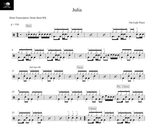 Julia - Our Lady Peace - Full Drum Transcription / Drum Sheet Music - Drum Sheet MX