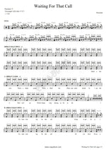 Waiting for That Call Parachute Full Drum Transcription / Drum Sheet Music COPYDRUM