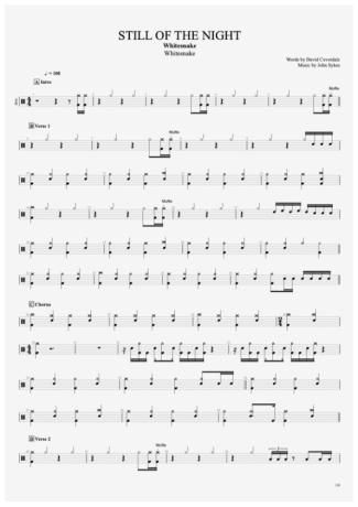 Still of the Night - Whitesnake - Full Drum Transcription / Drum Sheet Music - AriaMus.com