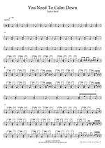 You Need To Calm Down Taylor Swift Full Drum Transcription / Drum Sheet Music COPYDRUM
