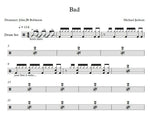 Bad Michael Jackson Full Drum Transcription / Drum Sheet Music Franki Bio