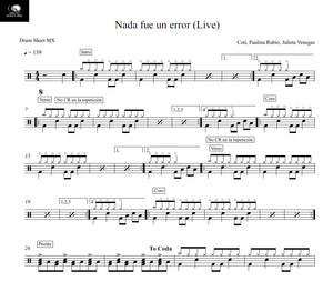 Nada Fue un Error (feat. Paulina Rubio & Julieta Venegas) - Coti - Full Drum Transcription / Drum Sheet Music - Drum Sheet MX