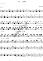 Get Lucky (feat. Pharrell Williams & Nile Rodgers) Daft Punk Full Drum Transcription / Drum Sheet Music COPYDRUM