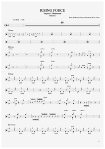 Rising Force - Yngwie Malmsteen - Full Drum Transcription / Drum Sheet Music - AriaMus.com