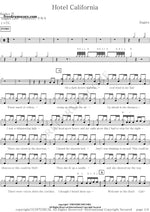 Hotel California (Live 1993) Eagles Full Drum Transcription / Drum Sheet Music COPYDRUM