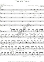 Talk You Down The Script Full Drum Transcription / Drum Sheet Music COPYDRUM