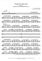 Come As You Are Nirvana Full Drum Transcription / Drum Sheet Music Realsongbook
