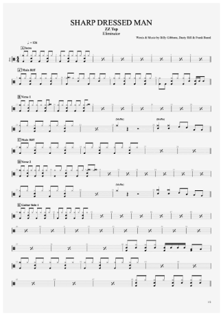 Sharp Dressed Man - ZZ Top - Drum Sheet Music