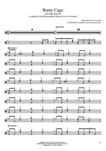 Rusty Cage - Soundgarden - Full Drum Transcription / Drum Sheet Music - Realsongbook