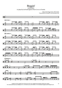 Beggin' - Måneskin - Full Drum Transcription / Drum Sheet Music - Realsongbook