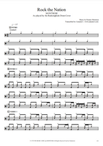 Rock the Nation Montrose Full Drum Transcription / Drum Sheet Music Realsongbook