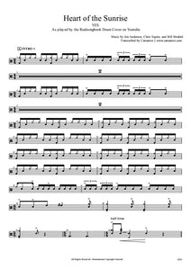 Heart of the Sunrise - Yes - Full Drum Transcription / Drum Sheet Music - Realsongbook