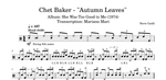 Autumn Leaves Chet Baker Selection Drum Transcription / Drum Sheet Music Mari_DrumTranscriptions