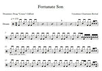 Fortunate Son Creedence Clearwater Revival (CCR) Full Drum Transcription / Drum Sheet Music Franki Bio