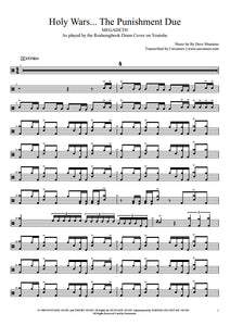 Holy Wars... the Punishment Due - Megadeth - Full Drum Transcription / Drum Sheet Music - Realsongbook