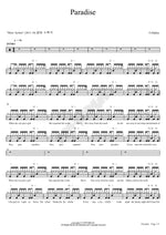 Paradise Coldplay Full Drum Transcription / Drum Sheet Music COPYDRUM