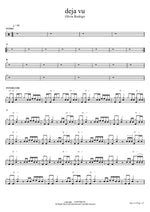 Deja Vu Olivia Rodrigo Full Drum Transcription / Drum Sheet Music COPYDRUM
