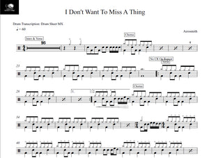 I Don't Want to Miss a Thing - Aerosmith - Full Drum Transcription / Drum Sheet Music - Drum Sheet MX