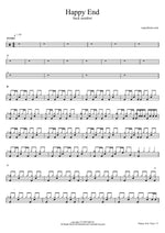Happy End - Back Number (バックナンバー) drum sheet music