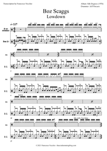 Lowdown - Boz Scaggs - Full Drum Transcription / Drum Sheet Music - FrancisDrummingBlog.com