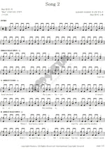 Song 2 Blur Full Drum Transcription / Drum Sheet Music COPYDRUM