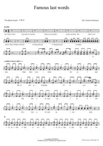 famous last words MCR Full Drum Transcription / Drum Sheet Music COPYDRUM