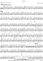 2:1 Elastica Full Drum Transcription / Drum Sheet Music COPYDRUM