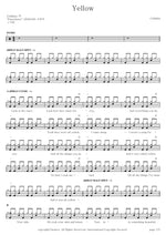 Yellow Coldplay Full Drum Transcription / Drum Sheet Music COPYDRUM