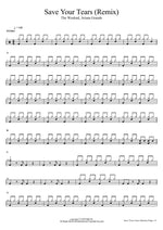 Save Your Tears (Remix) The Weeknd, Ariana Grande Full Drum Transcription / Drum Sheet Music COPYDRUM