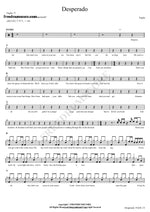 Desperado Eagles Full Drum Transcription / Drum Sheet Music COPYDRUM