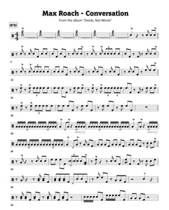 Conversation - Max Roach - Full Drum Transcription / Drum Sheet Music - FrancisDrummingBlog.com