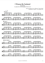 I Wanna Be Sedated Ramones Full Drum Transcription / Drum Sheet Music Realsongbook