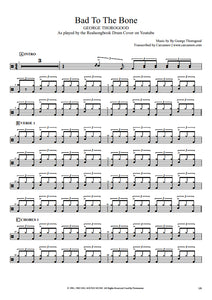 Bad to the Bone - George Thorogood & The Destroyers - Full Drum Transcription / Drum Sheet Music - Realsongbook