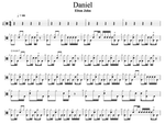 Daniel Elton John Full Drum Transcription / Drum Sheet Music Cyril Mayer