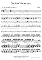 We Don't Talk Anymore (feat. Selena Gomez) Charlie Puth Full Drum Transcription / Drum Sheet Music COPYDRUM