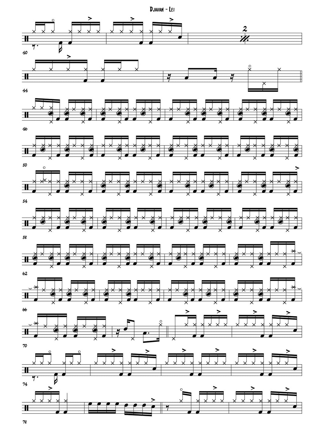 Lei - Djavan - Full Drum Transcription / Drum Sheet Music - FrancisDrummingBlog.com