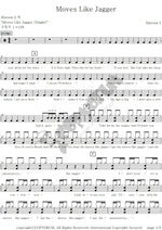 Moves Like Jagger (feat. Christina Aguilera) Maroon 5 Full Drum Transcription / Drum Sheet Music COPYDRUM