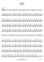 Style Taylor Swift Full Drum Transcription / Drum Sheet Music COPYDRUM