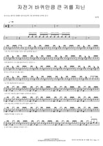 With Ears as Big as a Bicycle Wheel (자전거 바퀴만큼 큰 귀를 지닌) Lee Juck (이적) Full Drum Transcription / Drum Sheet Music COPYDRUM
