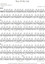 War of My Life John Mayer Full Drum Transcription / Drum Sheet Music COPYDRUM