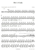 She's a Lady Tom Jones Full Drum Transcription / Drum Sheet Music COPYDRUM