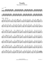 Testify Rage Against The Machine Full Drum Transcription / Drum Sheet Music COPYDRUM