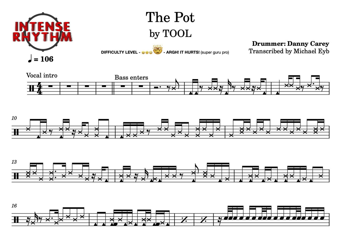 The Pot Tool Drum Sheet Music Intense Rhythm Drum Studios DrumSetSheetMusic