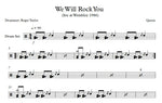 We Will Rock You (Live at Wembley '86) Queen Full Drum Transcription / Drum Sheet Music Franki Bio
