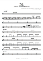 Walk Pantera Full Drum Transcription / Drum Sheet Music Realsongbook