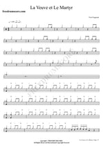 La Veuve et Le Martyr First Fragment Full Drum Transcription / Drum Sheet Music COPYDRUM