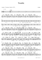 Trouble Coldplay Full Drum Transcription / Drum Sheet Music COPYDRUM