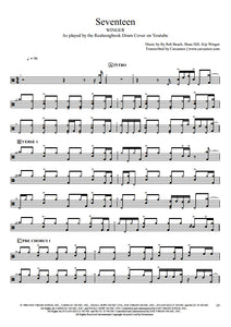 Seventeen - Winger - Full Drum Transcription / Drum Sheet Music - Realsongbook