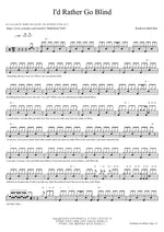 I'd Rather Go Blind RocKwiz Full Drum Transcription / Drum Sheet Music COPYDRUM